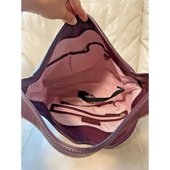 Dooney & Bourke Logo Lock Shoulder Bag with Matching Kisslock Wallet Purple - Picture 10 of 16